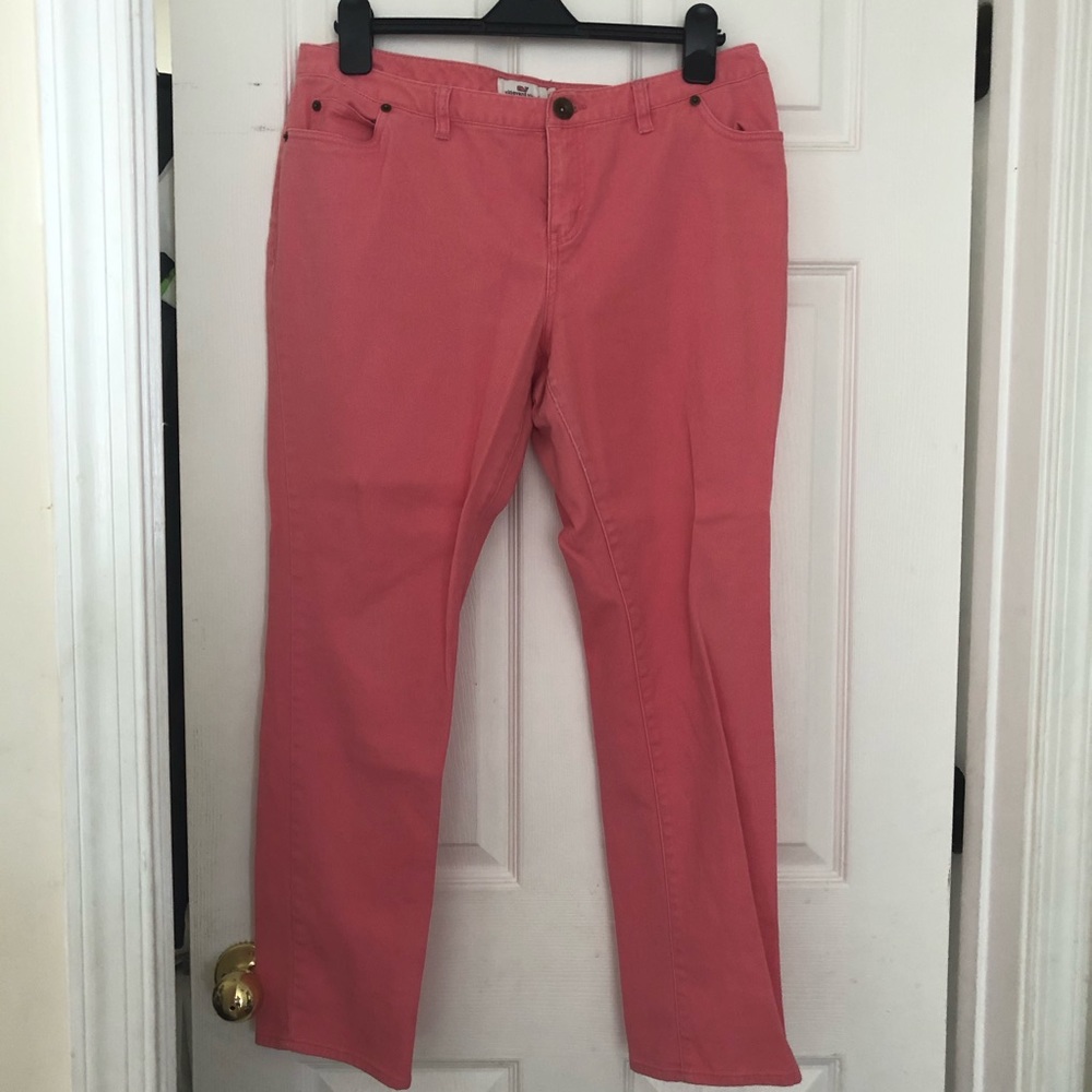 Vineyard vines coral denim jeans size 14